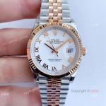 EW factory 3235 Rolex Datejust 36mm 2-Tone Rose Gold Jubilee White Face Watch